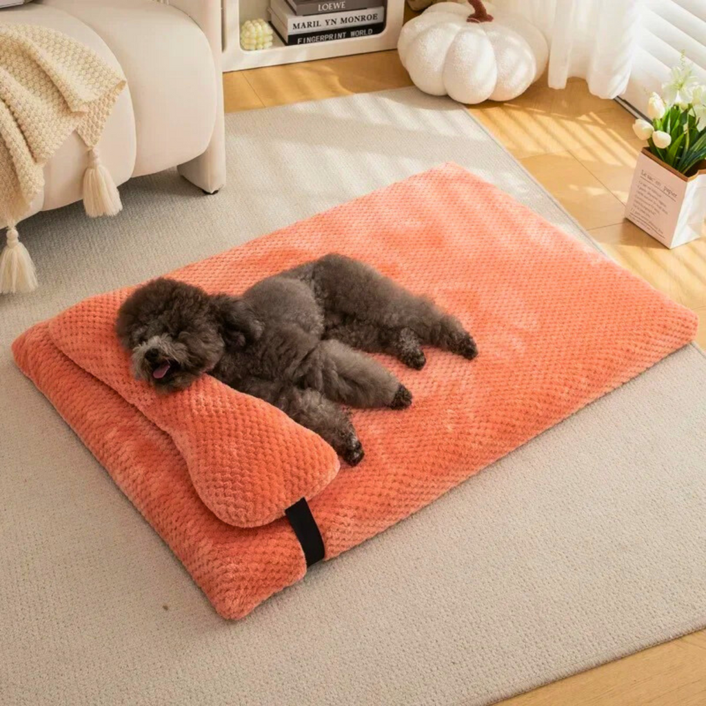 Lit pour chien avec oreiller intégré – Modèle Soutien | Le Chenil