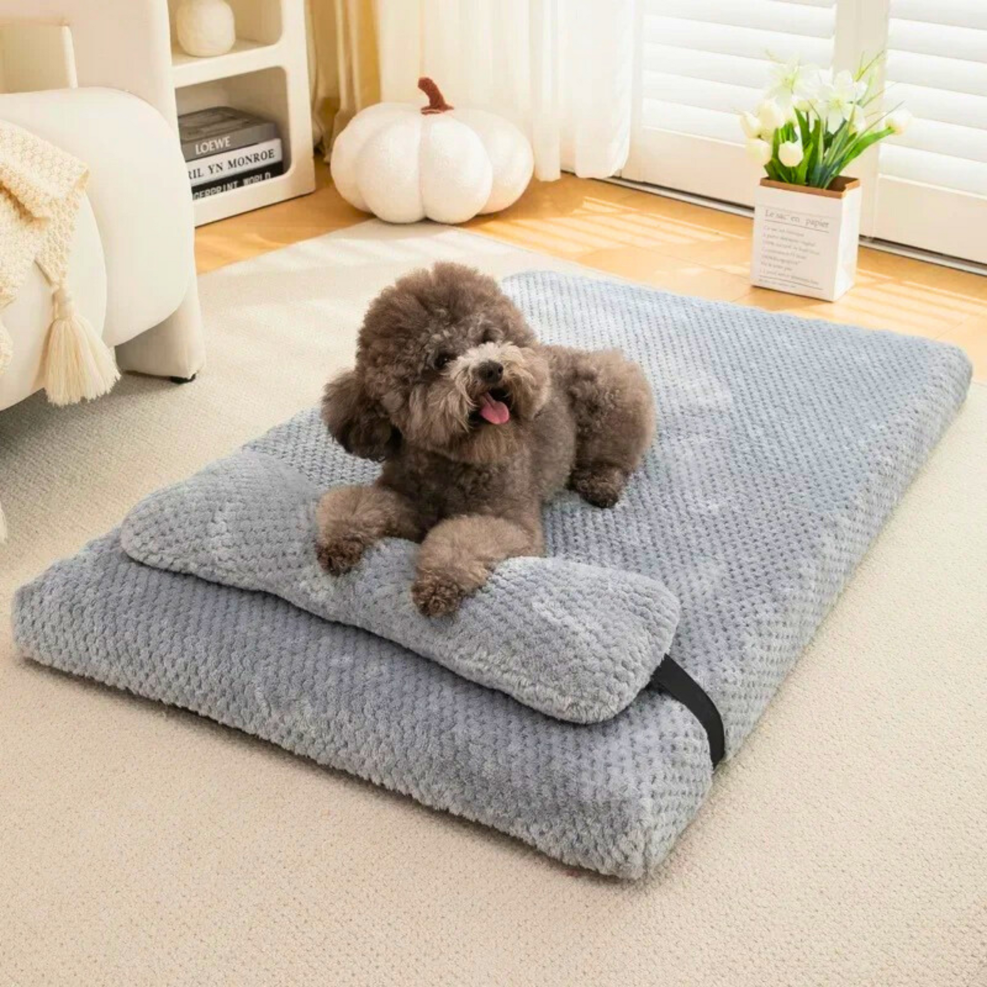 Lit pour chien avec oreiller intégré – Modèle Soutien | Le Chenil